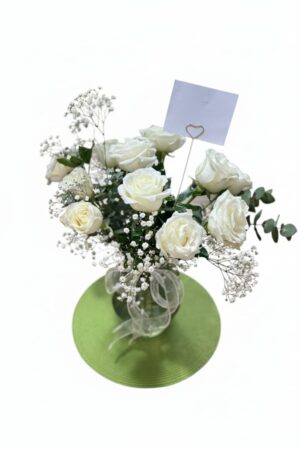 12 Rosas Blancas de Invernadero