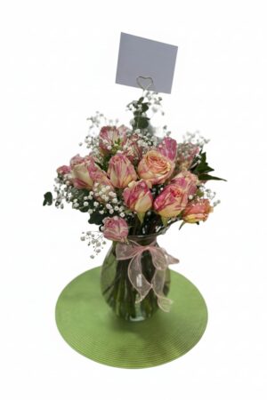 Rosa blanca con Rosa claro